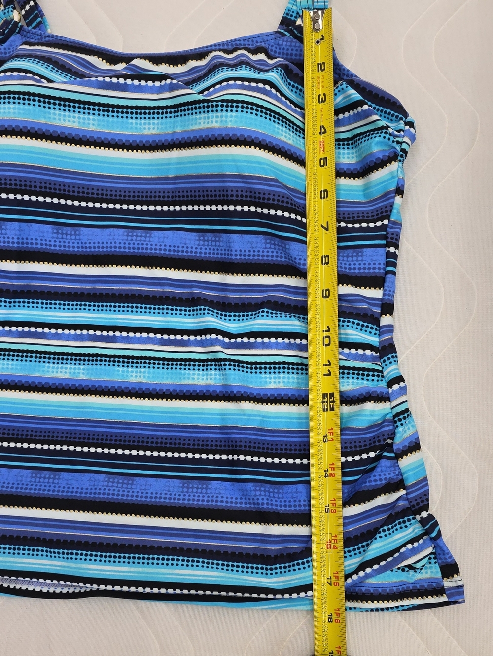 Blue Striped Women's Tank Top With Adjustable Straps - Picture 2 of 6